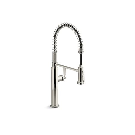 Kohler Studio Mcgee Semi-Professional Kitchen Faucet With Two-Function Sprayhead, Vibrant Polished Nickel K-28360-SN